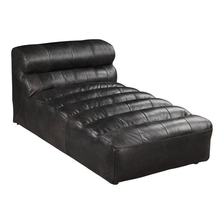 American Home Furniture | Moe's Home Collection - Ramsay Leather Chaise Antique Black