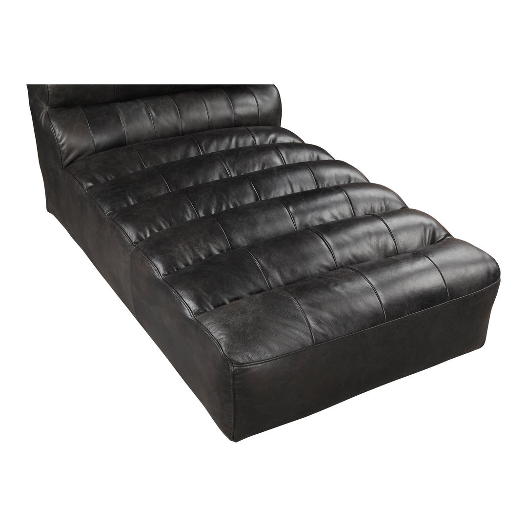 American Home Furniture | Moe's Home Collection - Ramsay Leather Chaise Antique Black