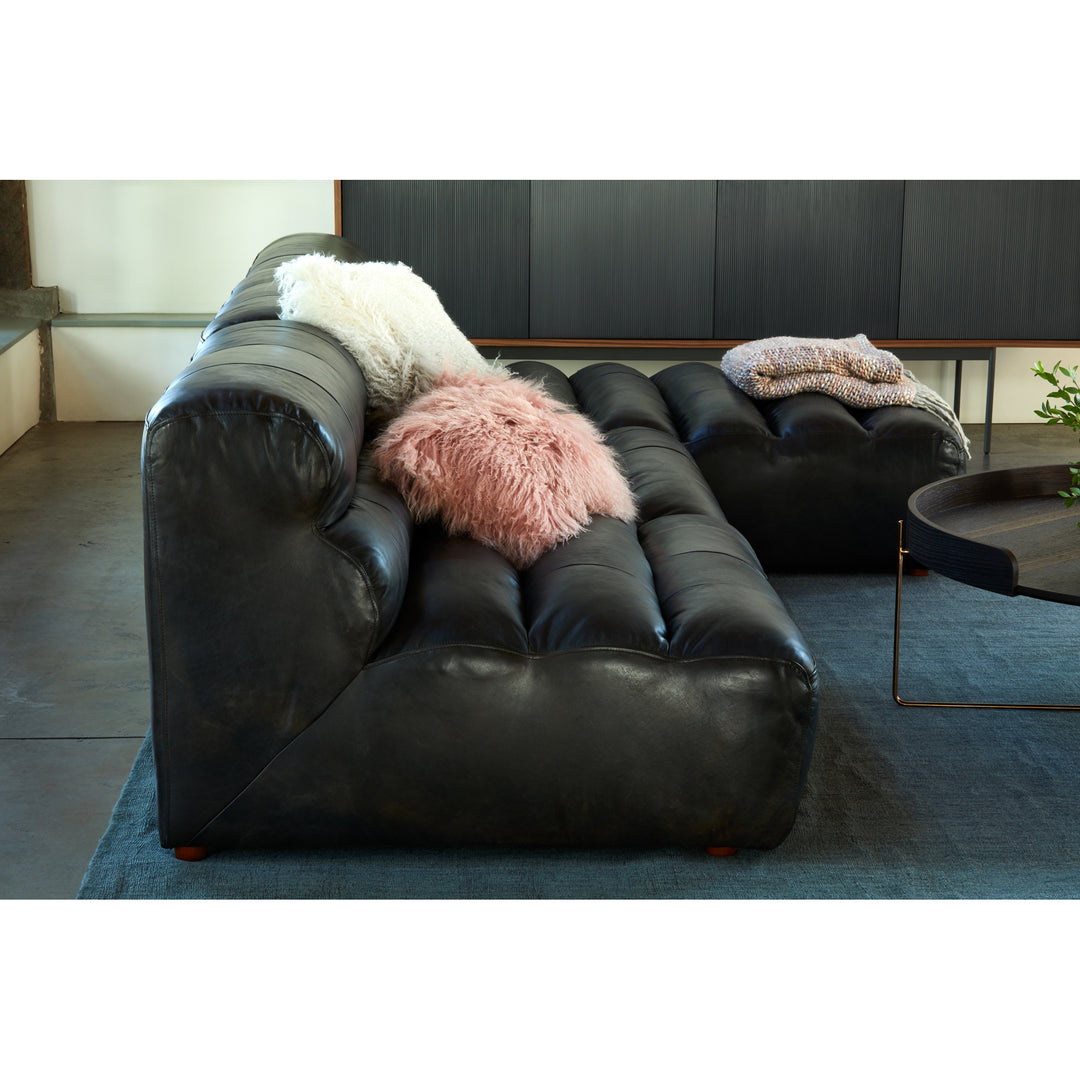 American Home Furniture | Moe's Home Collection - Ramsay Leather Chaise Antique Black