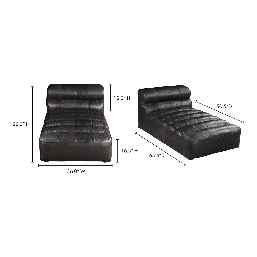 American Home Furniture | Moe's Home Collection - Ramsay Leather Chaise Antique Black