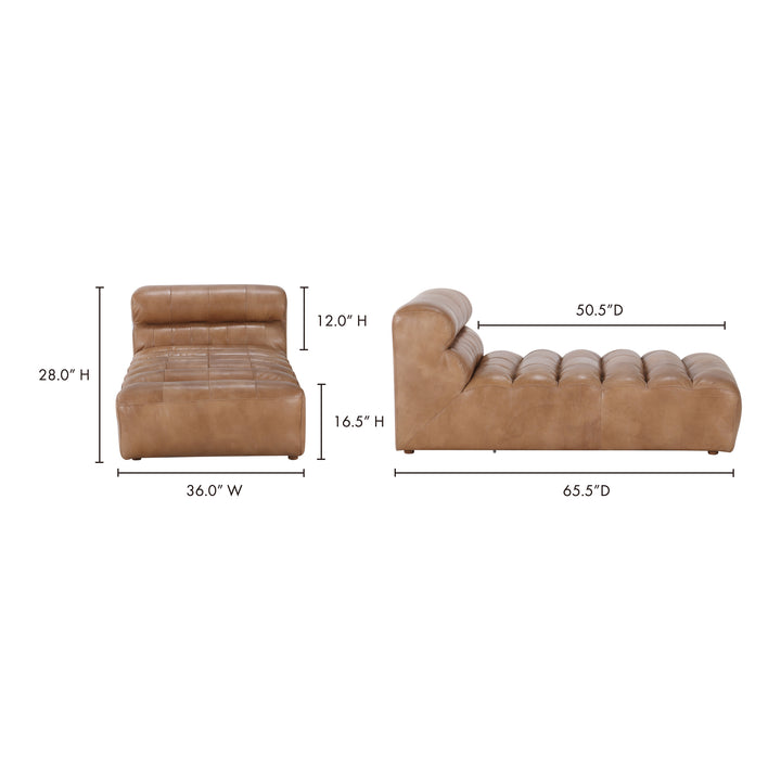 American Home Furniture | Moe's Home Collection - Ramsay Leather Chaise Tan