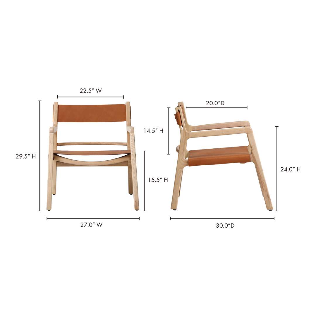 American Home Furniture | Moe's Home Collection - Kolding Chair Havana Tanned Leather