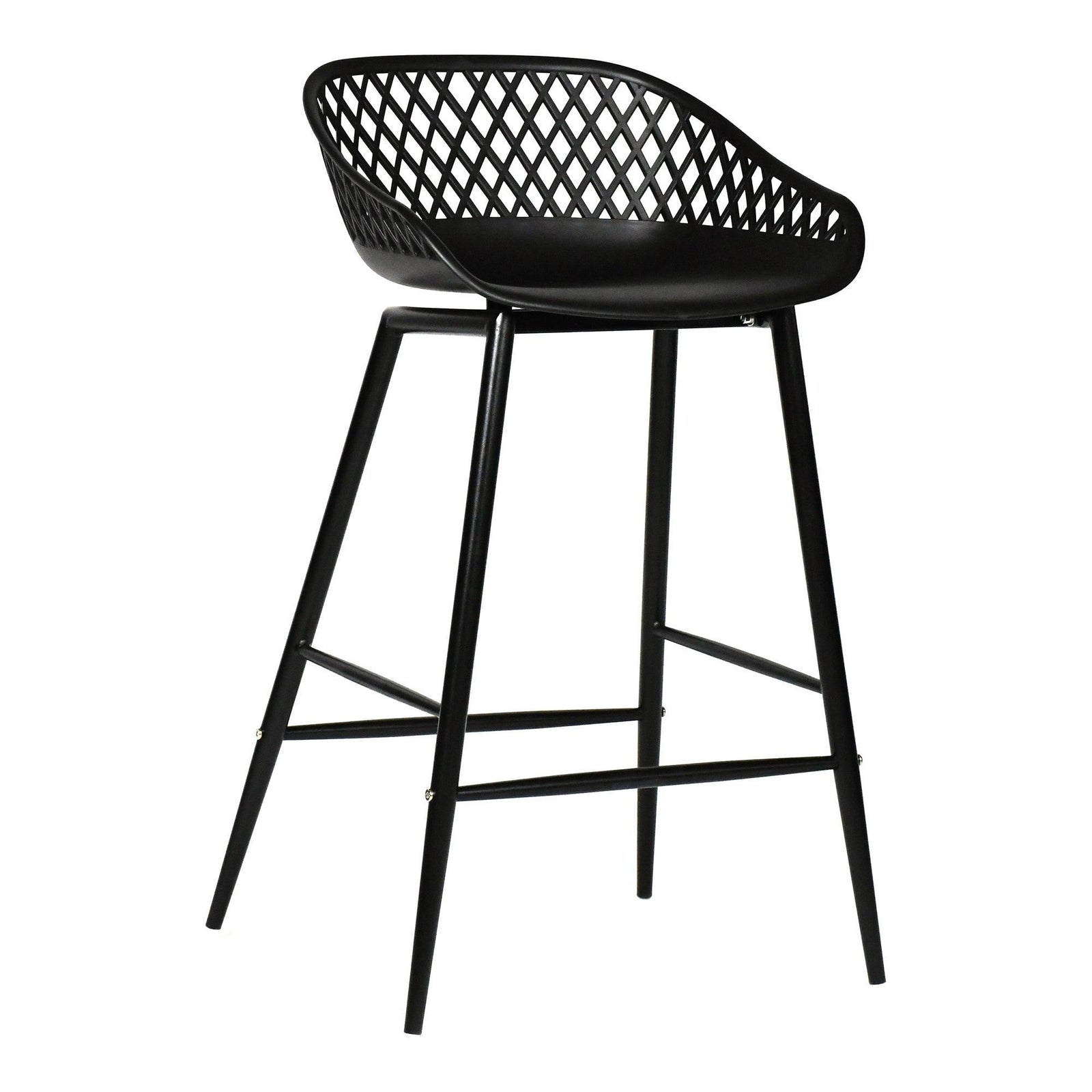 Moe's Home Collection - Piazza Outdoor Counter Stool Black - Set Of Two - QX-1009-02 | American Home Furniture