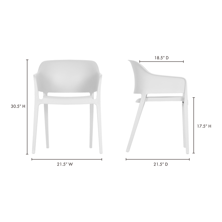 American Home Furniture | Moe's Home Collection - Faro Outdoor Dining Chair White-Set Of Two