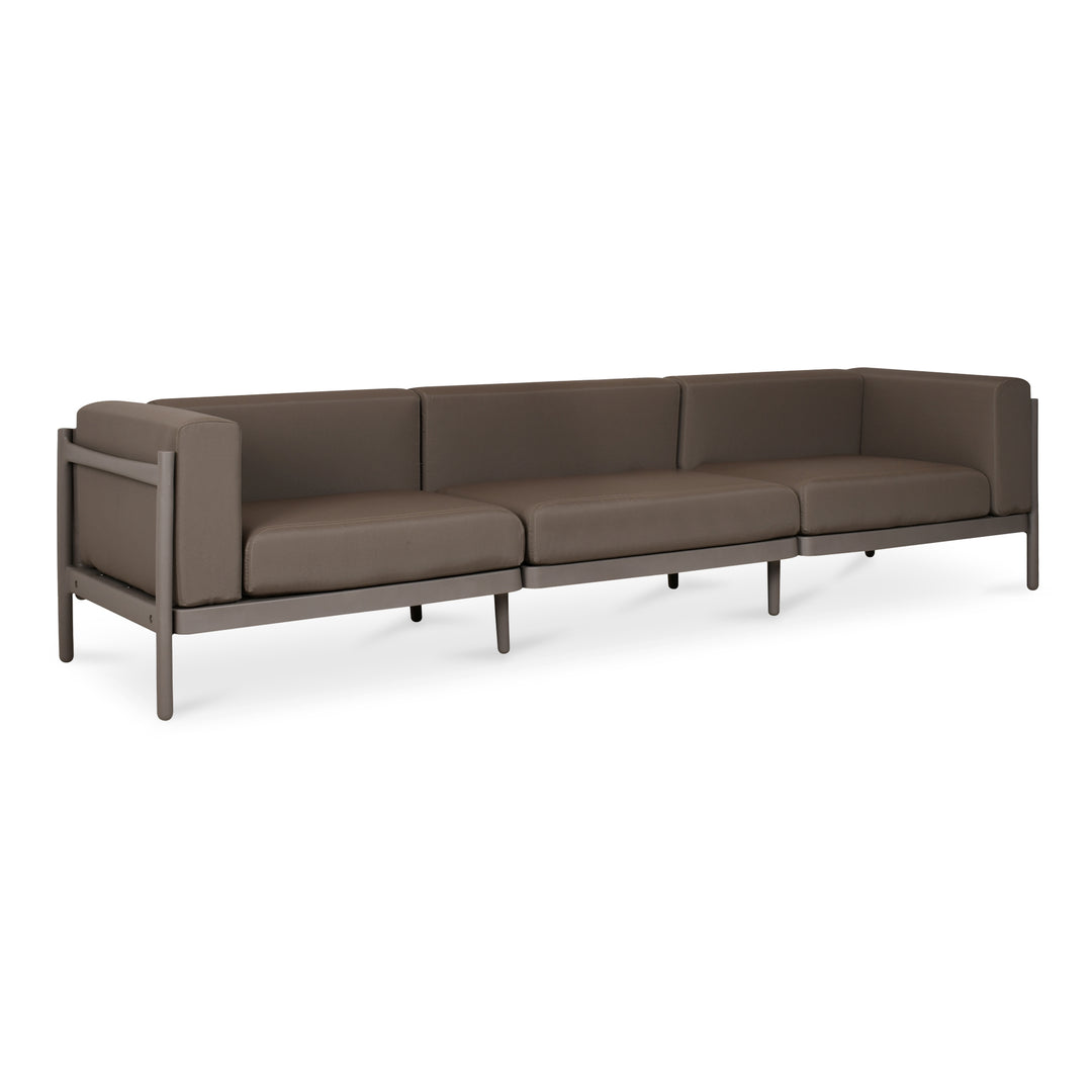 American Home Furniture | Moe's Home Collection - Suri Outdoor 3-Seat Sofa Taupe
