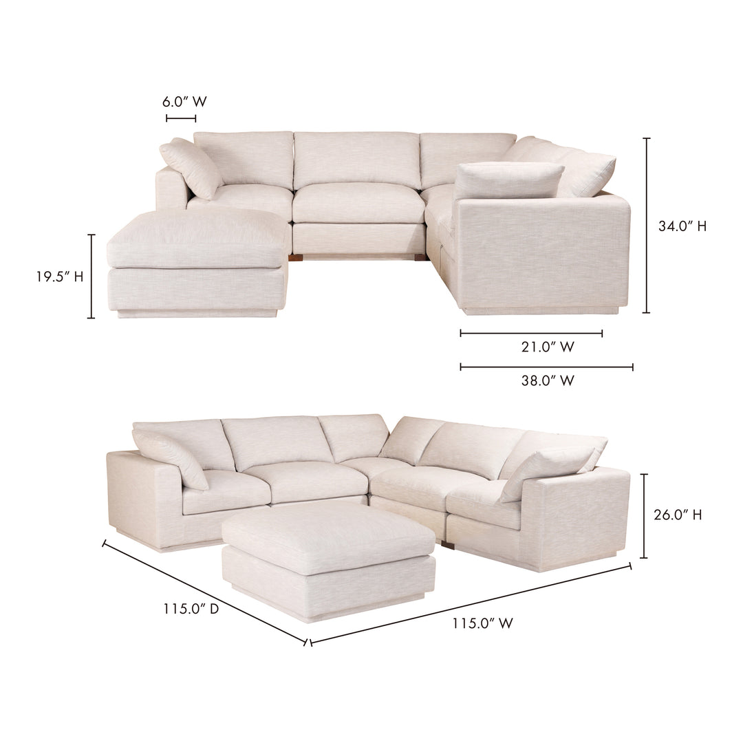 American Home Furniture | Moe's Home Collection - Justin Signature Modular Sectional Light Grey