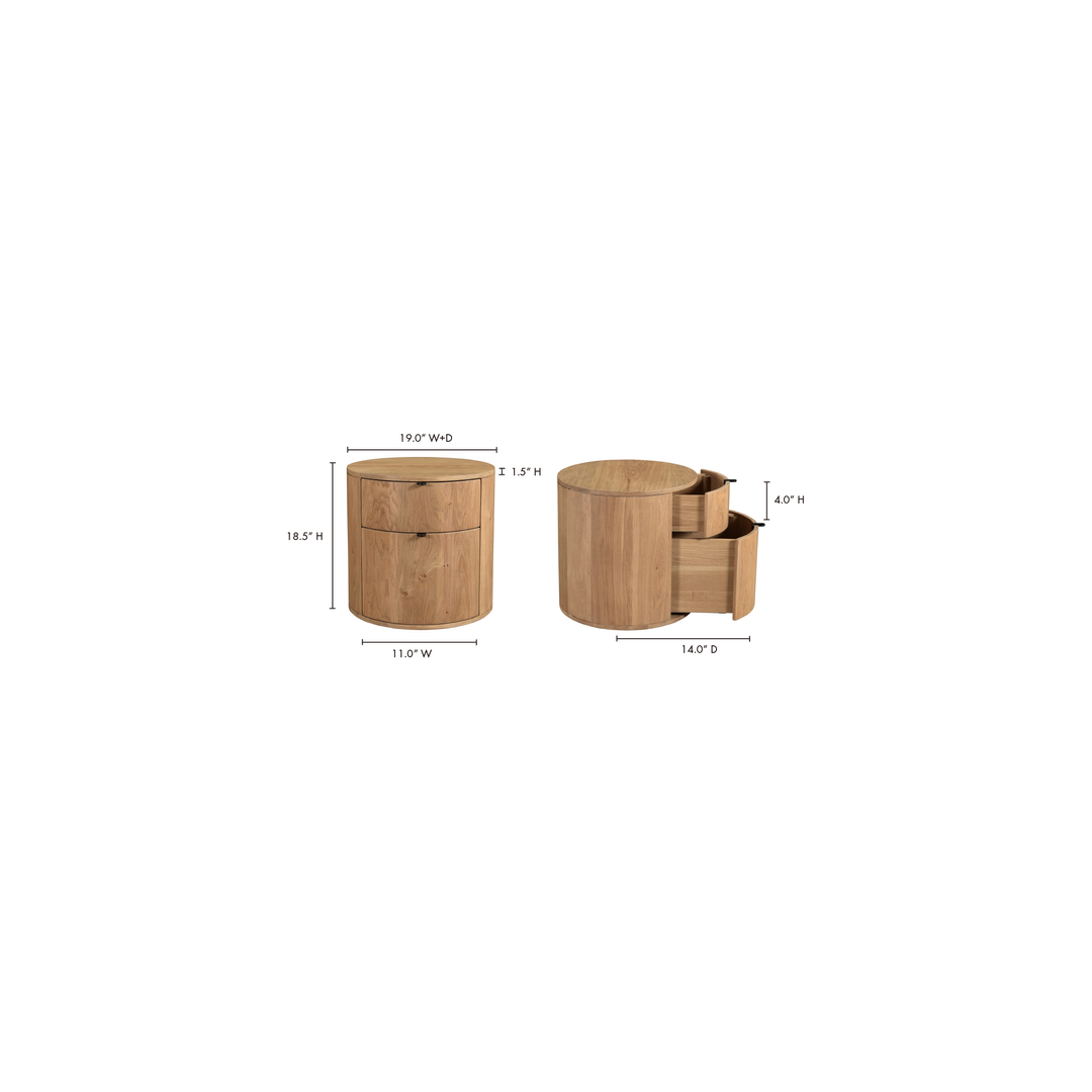 American Home Furniture | Moe's Home Collection - Theo Two Drawer Nightstand Natural