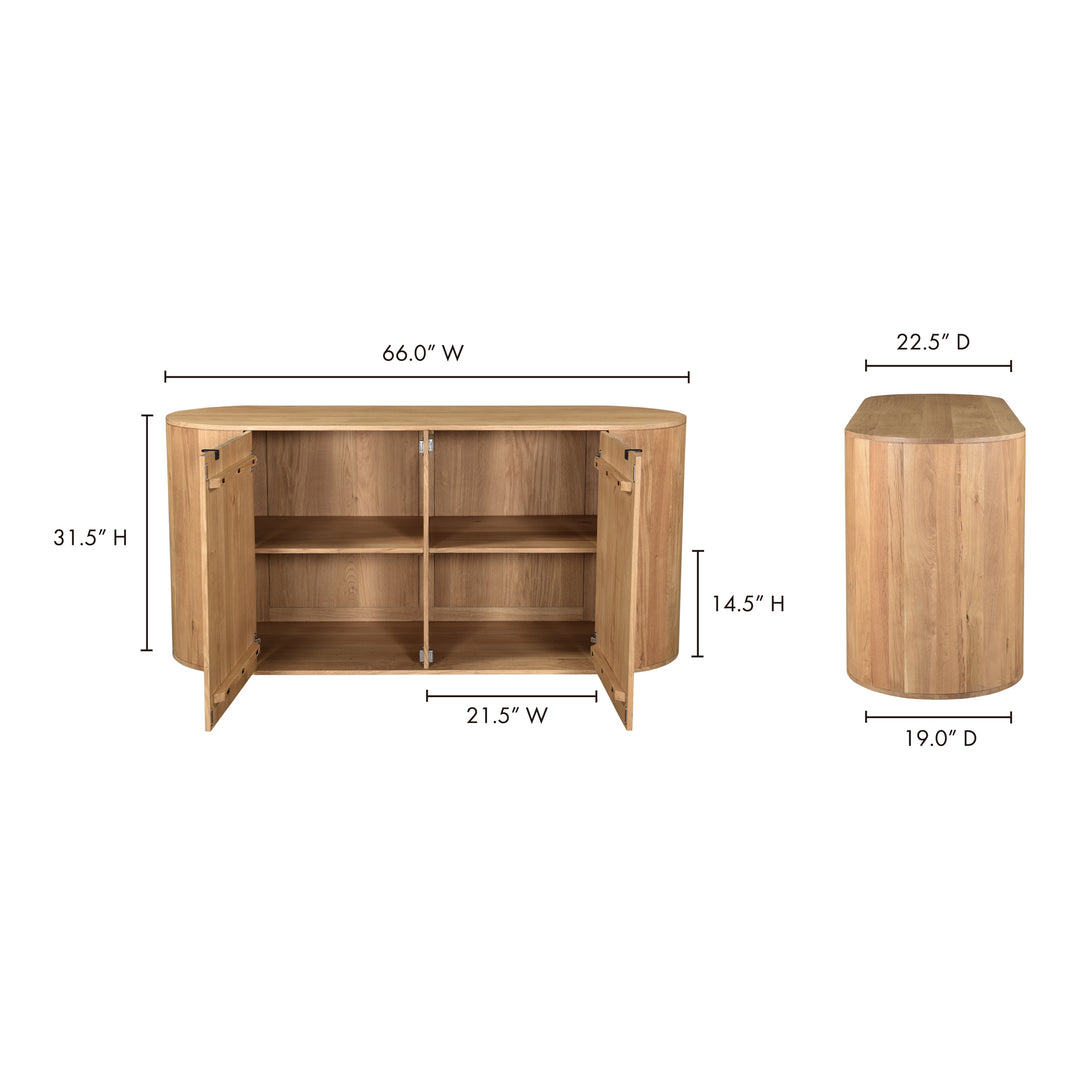 American Home Furniture | Moe's Home Collection - Theo 2 Door Sideboard Natural