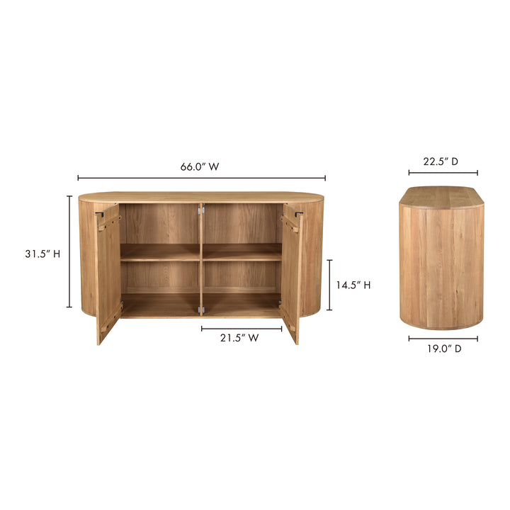 American Home Furniture | Moe's Home Collection - Theo 2 Door Sideboard Natural