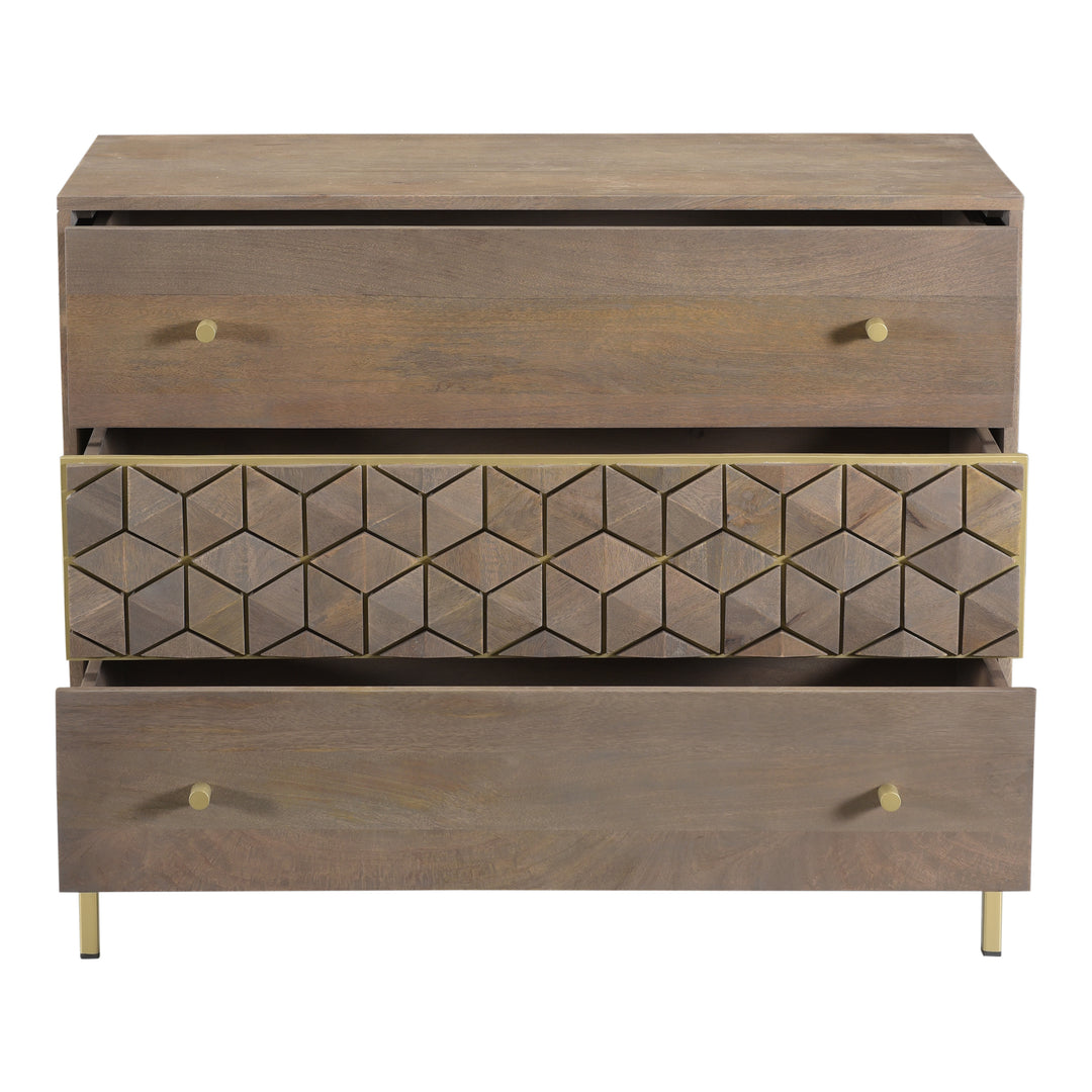 American Home Furniture | Moe's Home Collection - Corolla 3 Drawer Nightstand