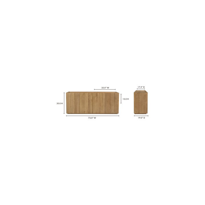 American Home Furniture | Moe's Home Collection - Plank Sideboard Natural