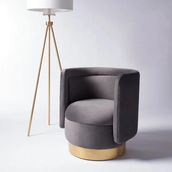 Safavieh Couture Brynlee Swivel Accent Chair - Thumbnail 2