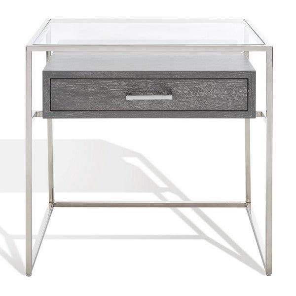 Safavieh Couture Caelan Glass Side Table NIGHTSTANDS