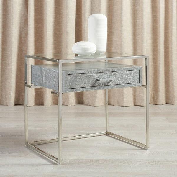 Safavieh Couture Caelan Glass Side Table NIGHTSTANDS