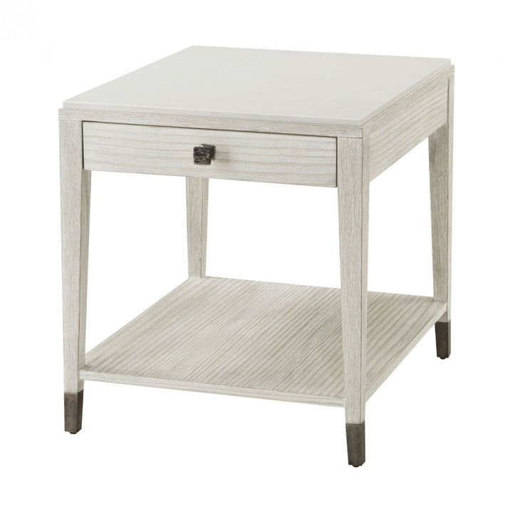 Breeze One Drawer Side Table - Theodore Alexander - AmericanHomeFurniture