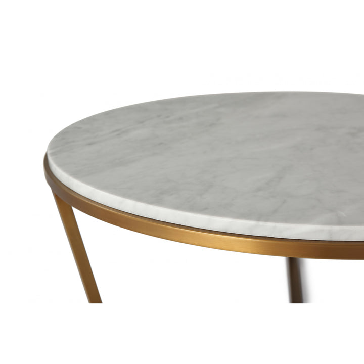Small Fisher Round Cocktail Table (Marble) - Theodore Alexander - AmericanHomeFurniture