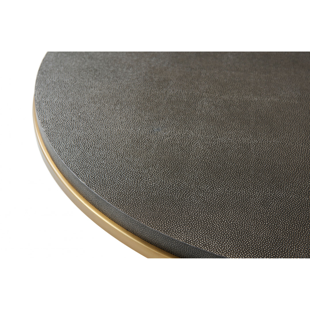 Small Fisher Round Cocktail Table (Shagreen) - Theodore Alexander - AmericanHomeFurniture