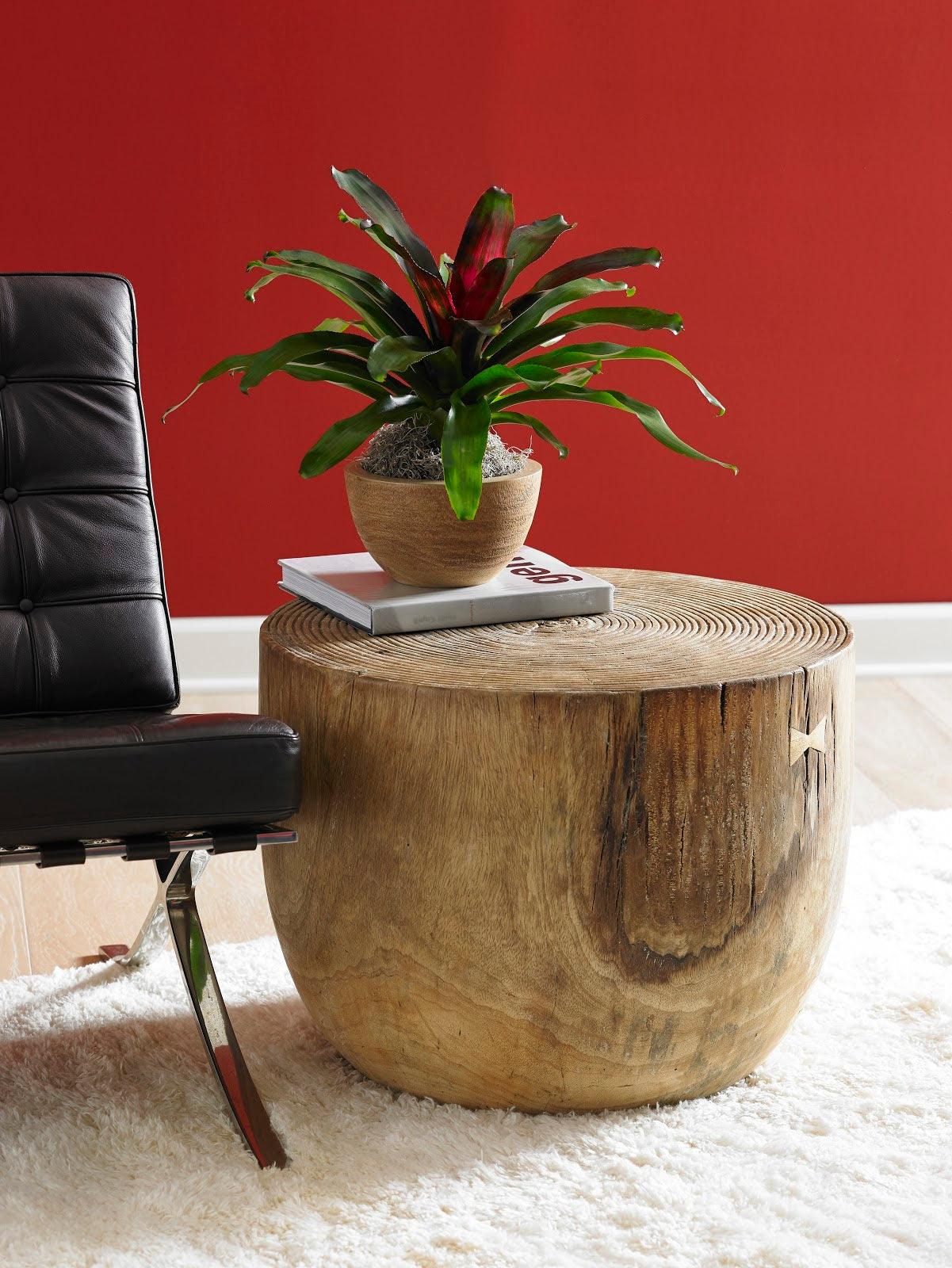 Phillips Collection Lathe Side Table, Chamcha Wood ACCENT TABLES