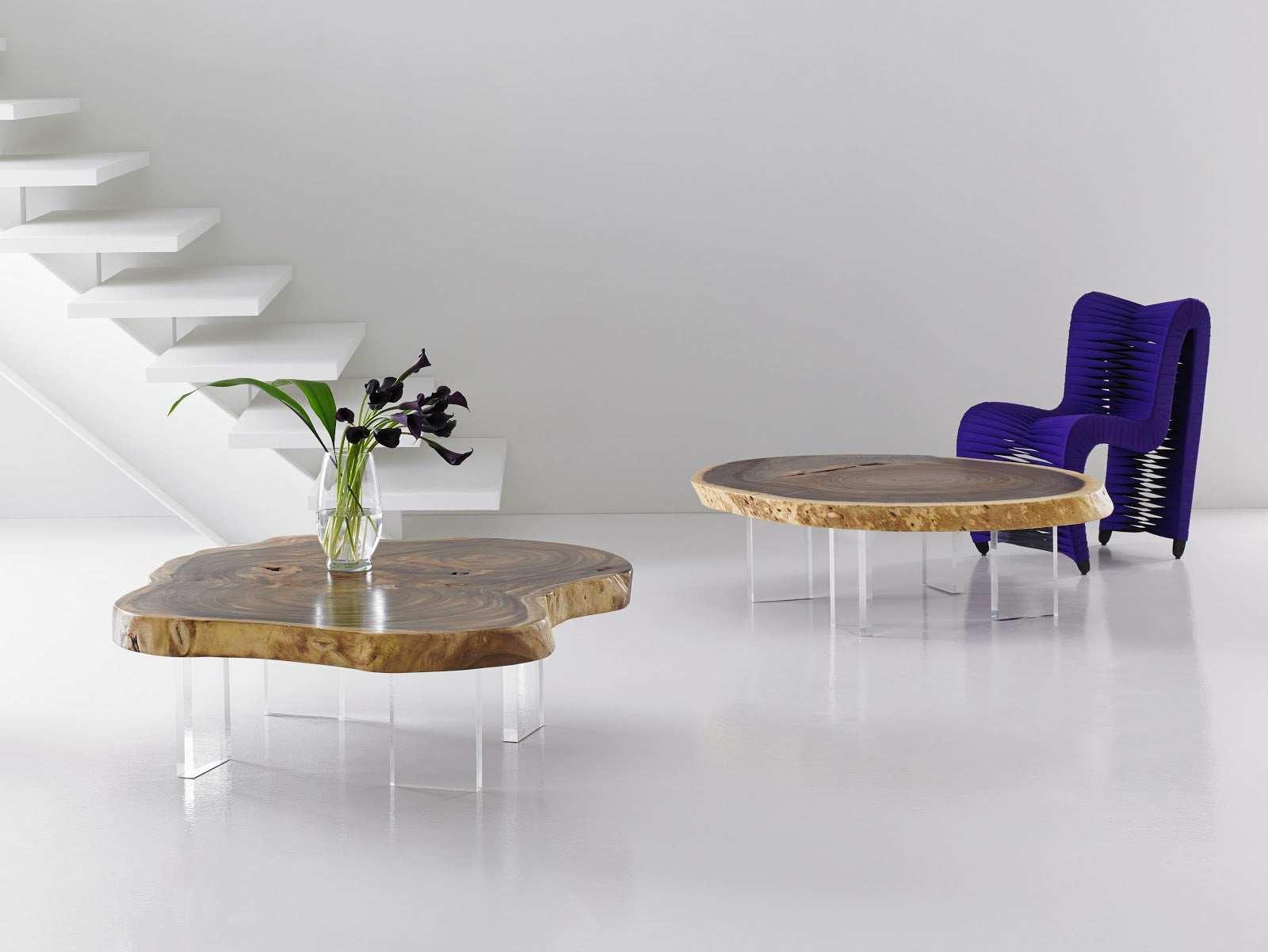 Phillips Collection Floating Coffee Table with Acrylic Legs, Natural, Size Varies COFFEE TABLES