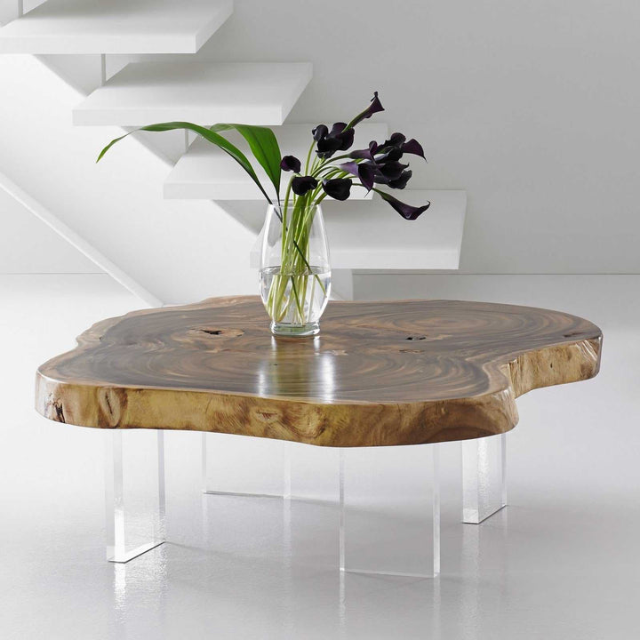 Floating Coffee Table with Acrylic Legs, Natural, Size Varies - Phillips Collection - AmericanHomeFurniture