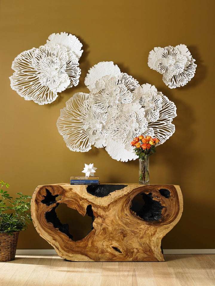 Flower Wall Art, Small, White, Metal - Phillips Collection - AmericanHomeFurniture