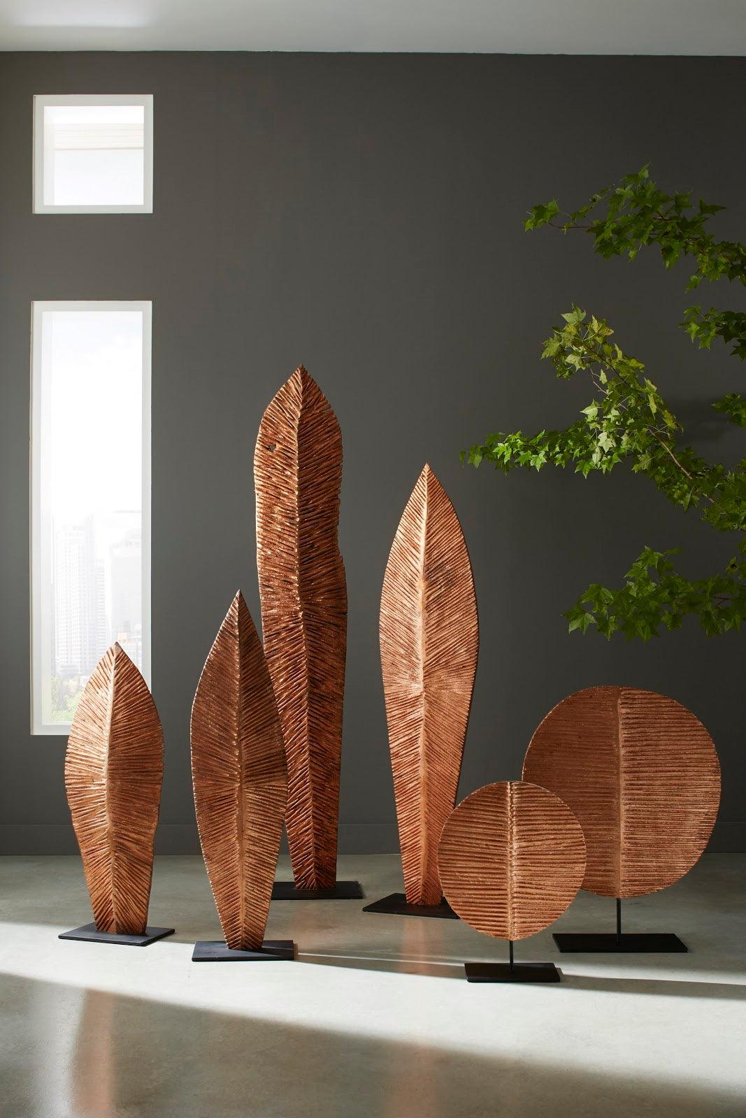 Phillips Collection Carved Leaf on Stand, Copper Leaf, XL DECORATIVE OBJECTS