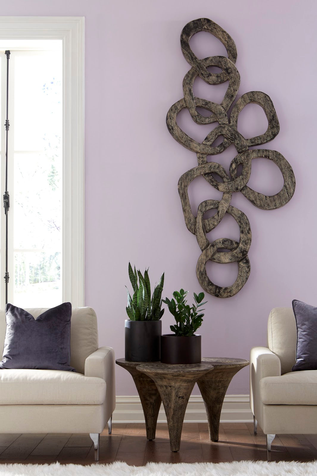 Chain Wall art, Chamcha Wood, Gray Stone Finish - Phillips Collection - AmericanHomeFurniture