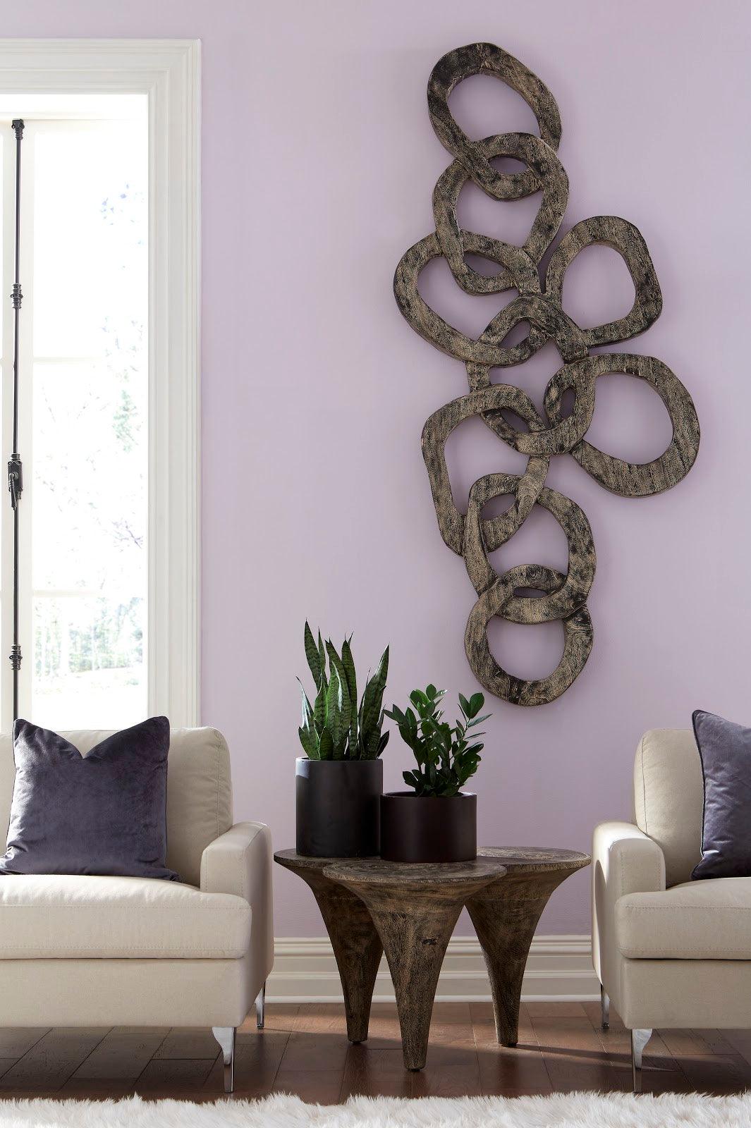 Phillips Collection Chain Wall art, Chamcha Wood, Gray Stone Finish WALL ACCENTS