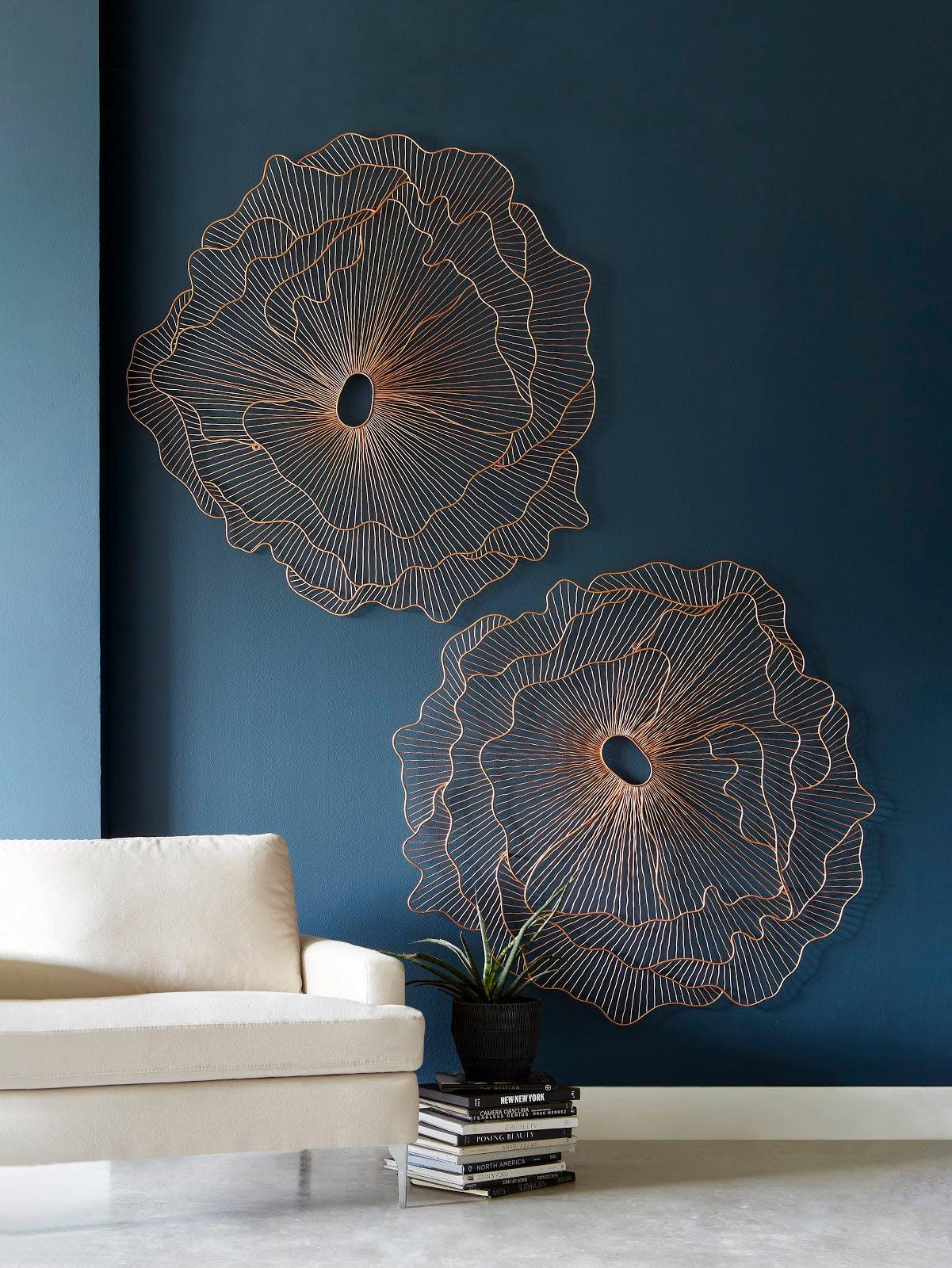 Phillips Collection Poppy Flower Wall Art, Copper, LG WALL ACCENTS