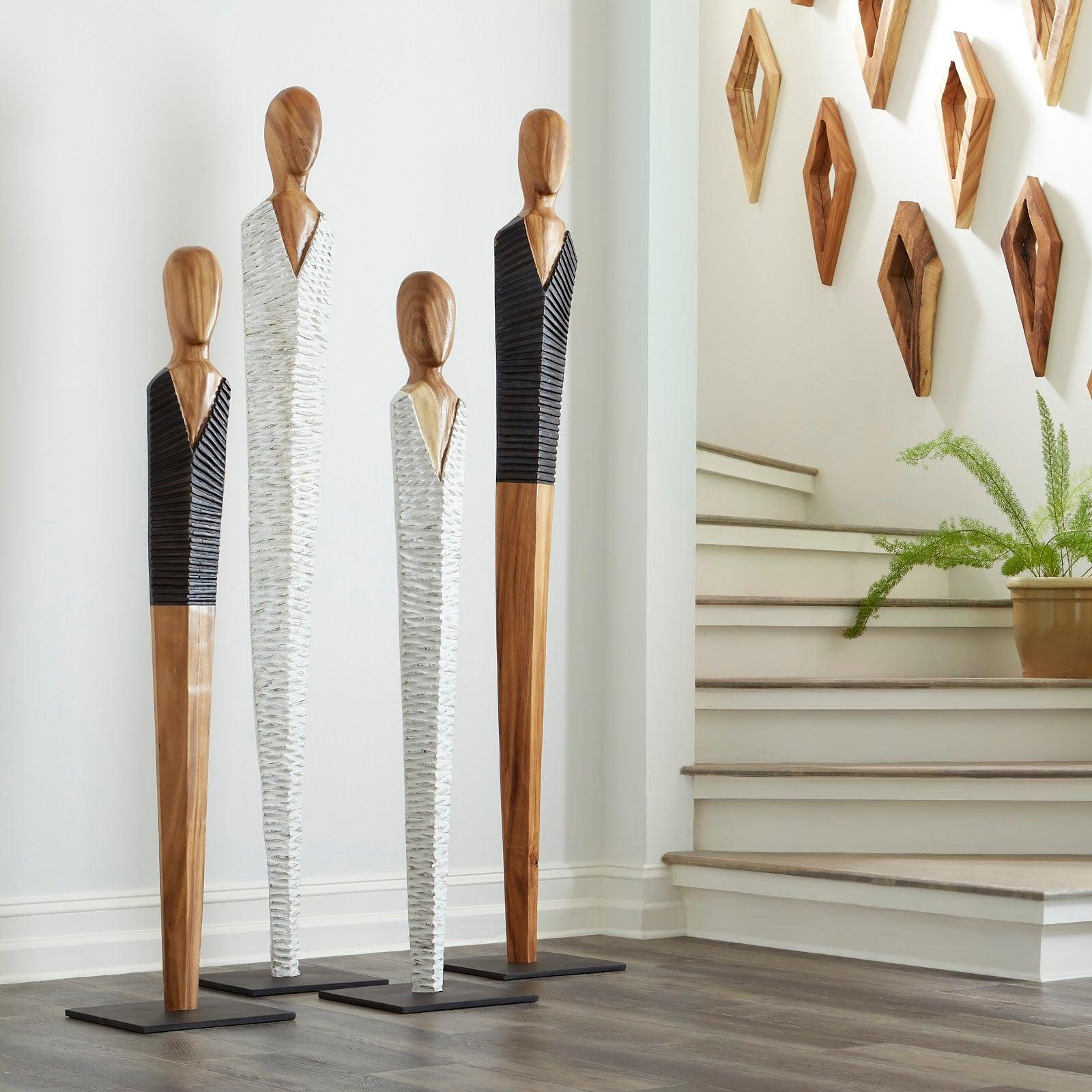 Phillips Collection Vested Male Sculpture, Small, Chamcha, Natural, Black, Copper DECORATIVE OBJECTS