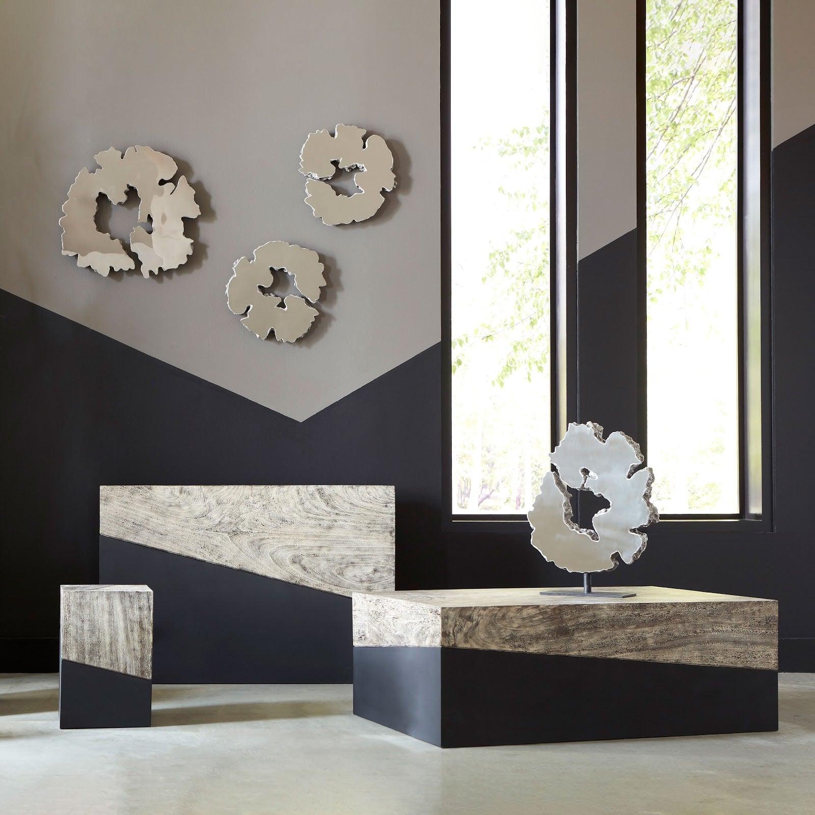 Phillips Collection Geometry Stool, Gray Stone OTTOMANS, POUFS, + STOOLS