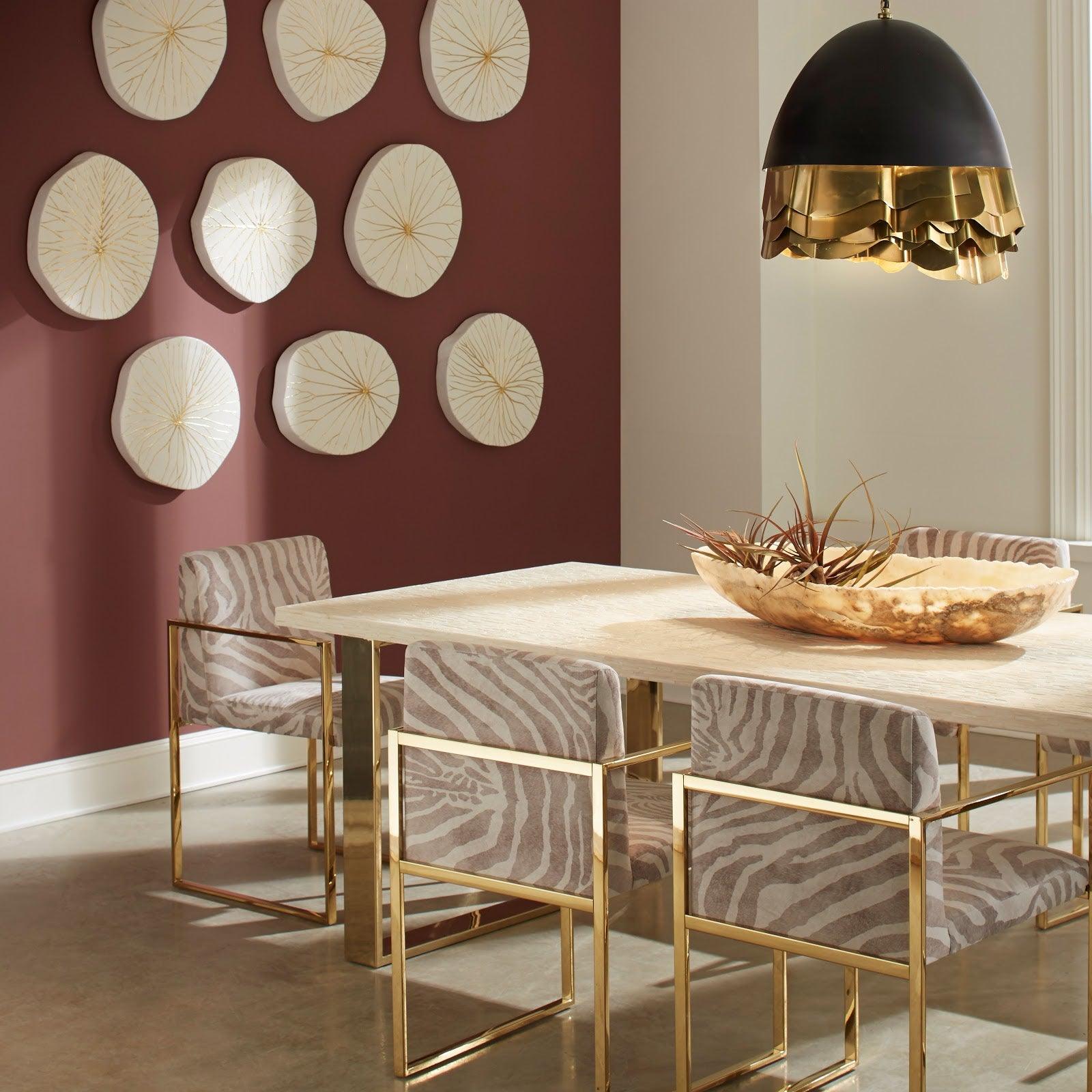 Phillips Collection Rivulet Wall Tile, Chamcha Wood, Gold Leaf on White WALL ACCENTS