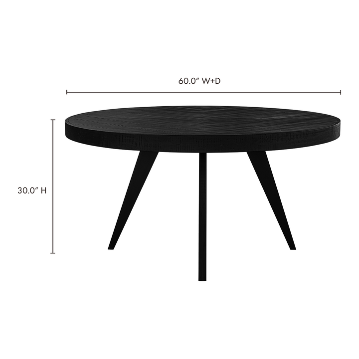 American Home Furniture | Moe's Home Collection - Parq 60In Round Dining Table Black