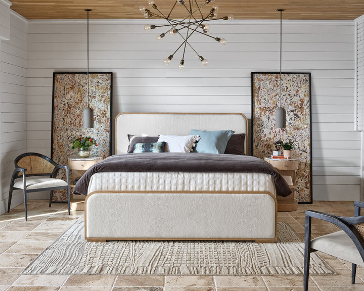 Modern Nomad Upholstered Panel Bed - AmericanHomeFurniture