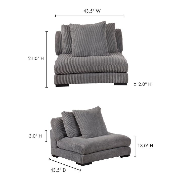 American Home Furniture | Moe's Home Collection - Tumble Slipper Chair Charcoal