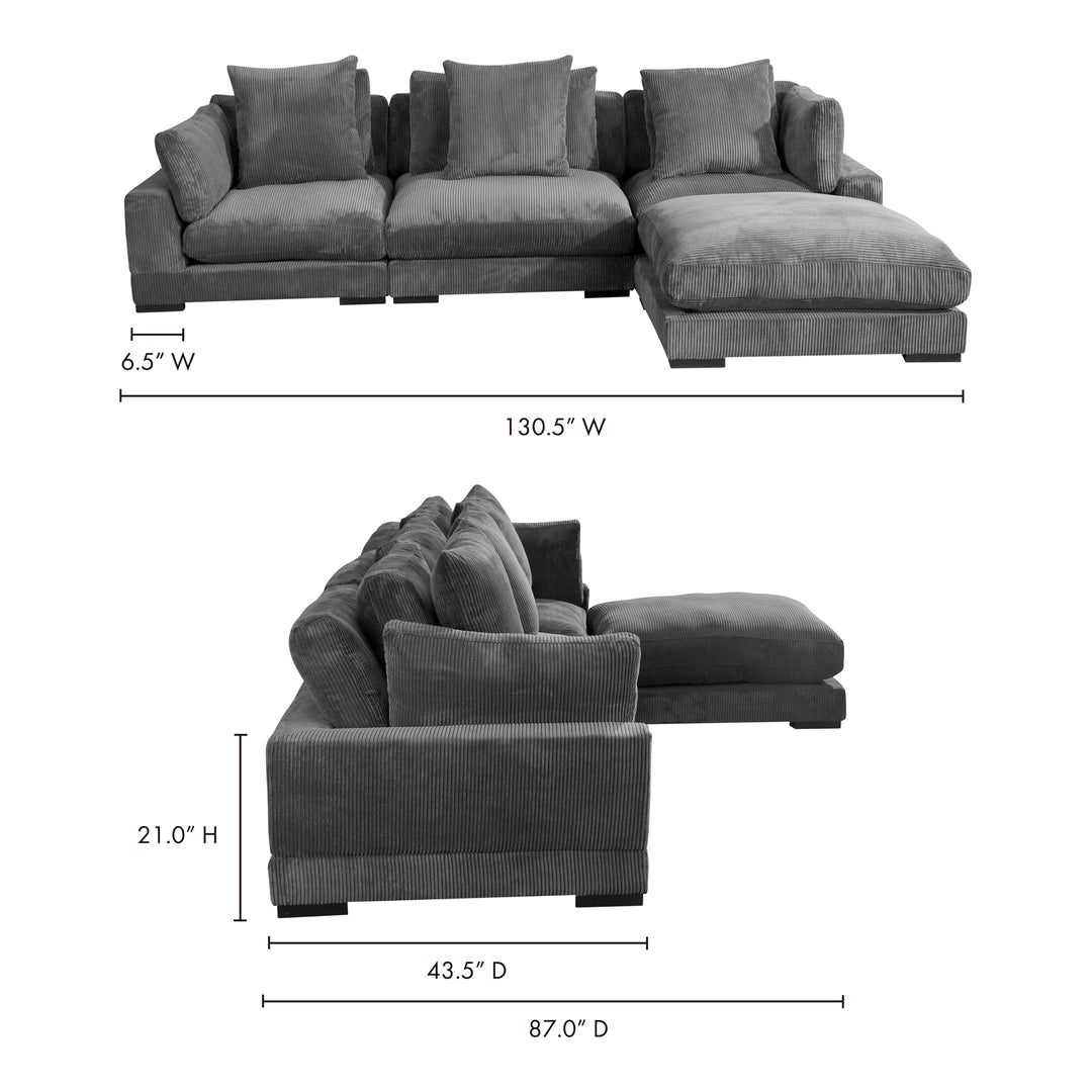 American Home Furniture | Moe's Home Collection - Tumble Lounge Modular Sectional Charcoal