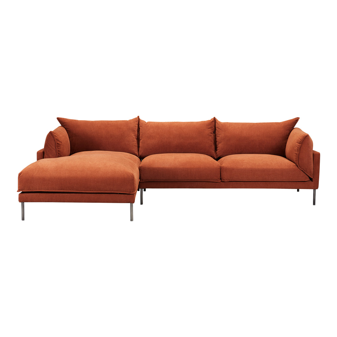 American Home Furniture | Moe's Home Collection - Jamara Sectional Burnt Auburn Left