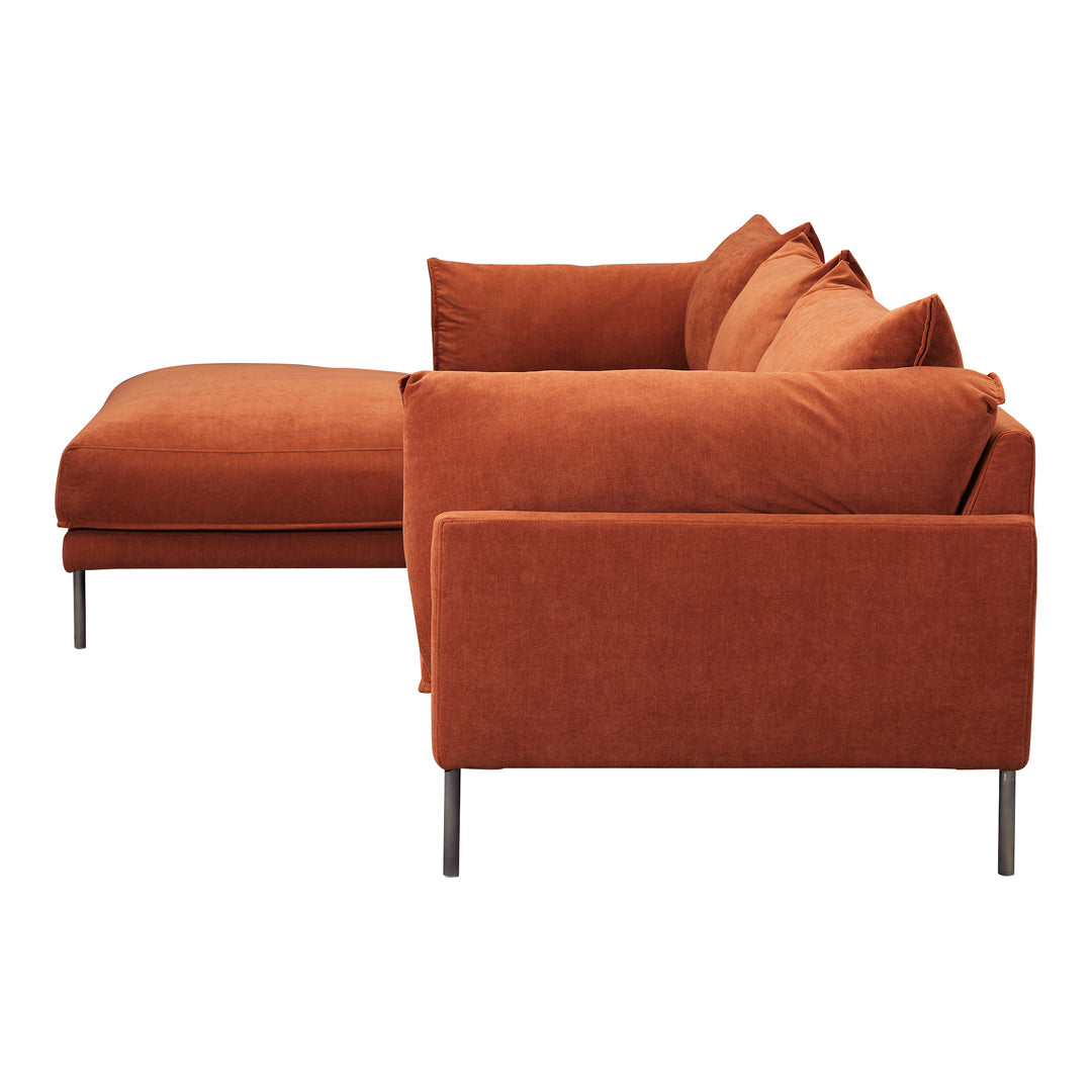 American Home Furniture | Moe's Home Collection - Jamara Sectional Burnt Auburn Left