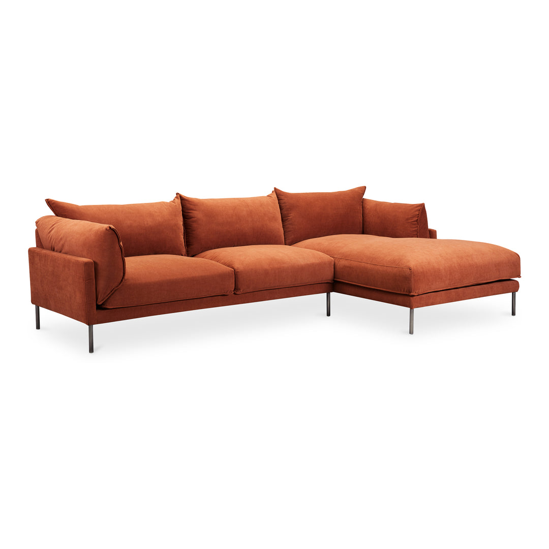 American Home Furniture | Moe's Home Collection - Jamara Sectional Burnt Auburn Right