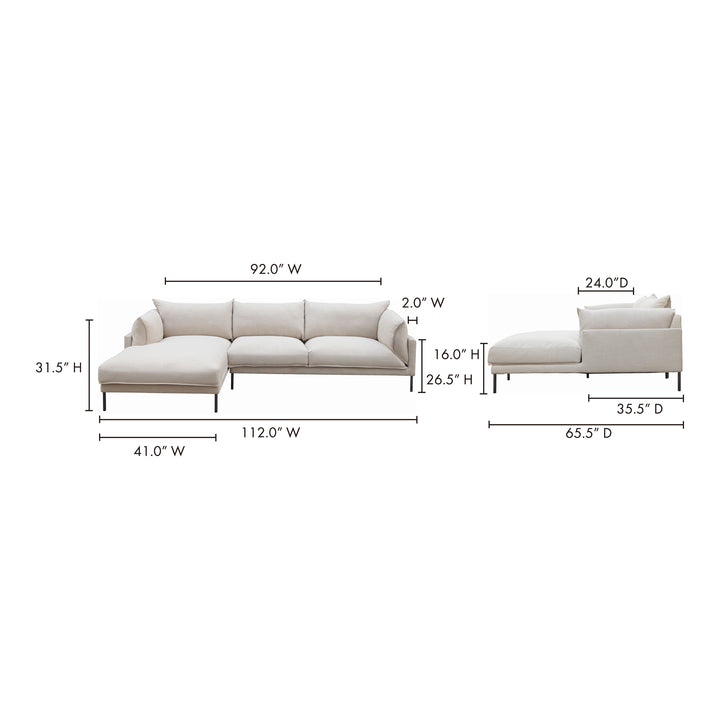 American Home Furniture | Moe's Home Collection - Jamara Sectional Left Sandy Beige