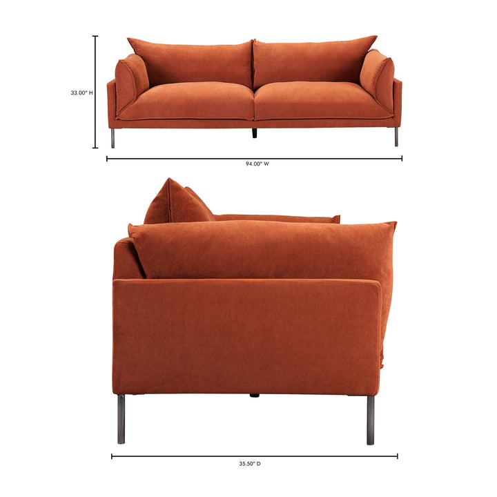 American Home Furniture | Moe's Home Collection - Jamara Sofa Burnt Auburn