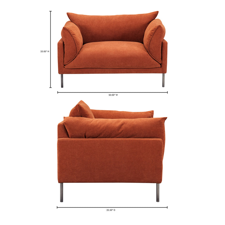 American Home Furniture | Moe's Home Collection - Jamara Chair And A Half Burnt Auburn