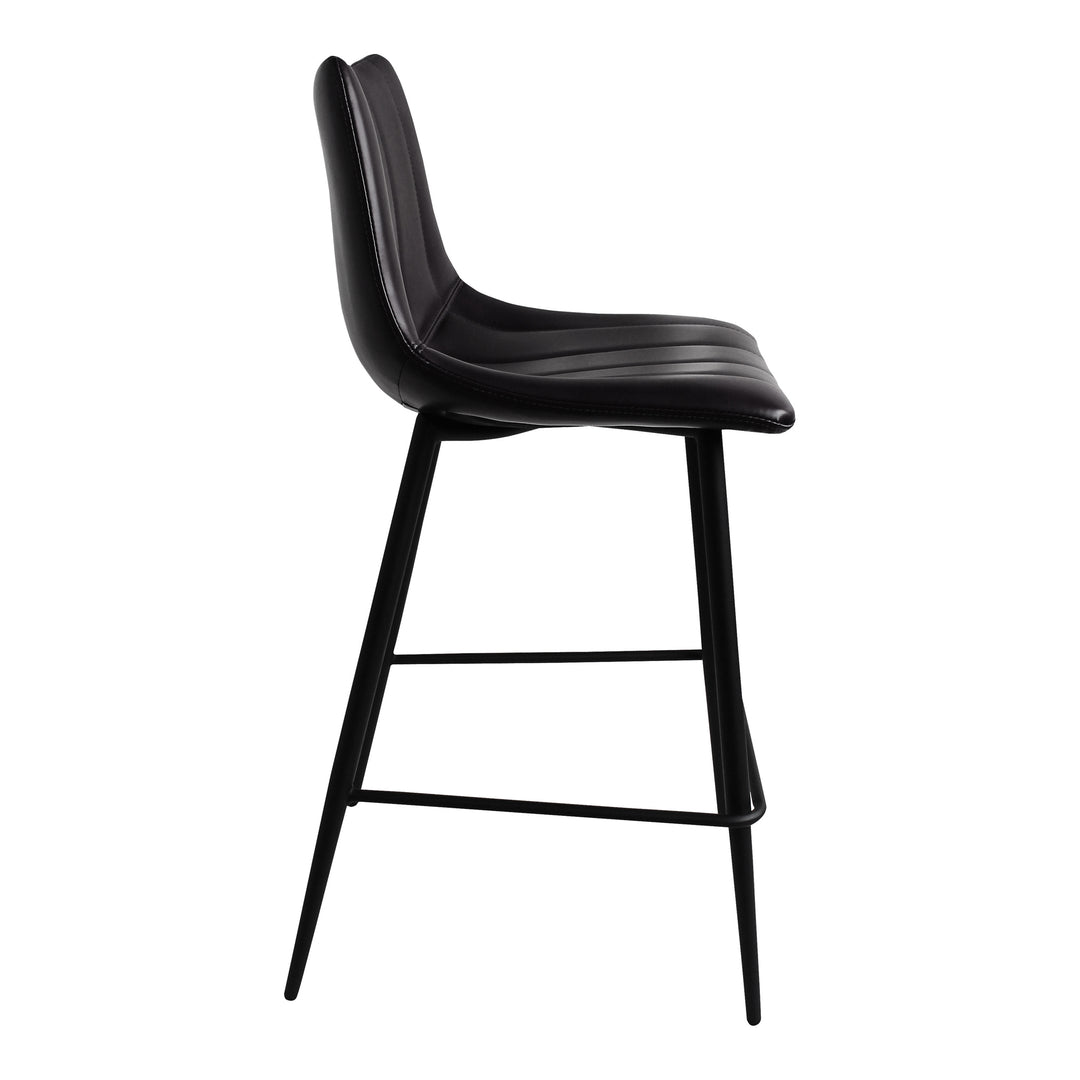 American Home Furniture | Moe's Home Collection - Alibi Counter Stool Matte Black-Set Of Two