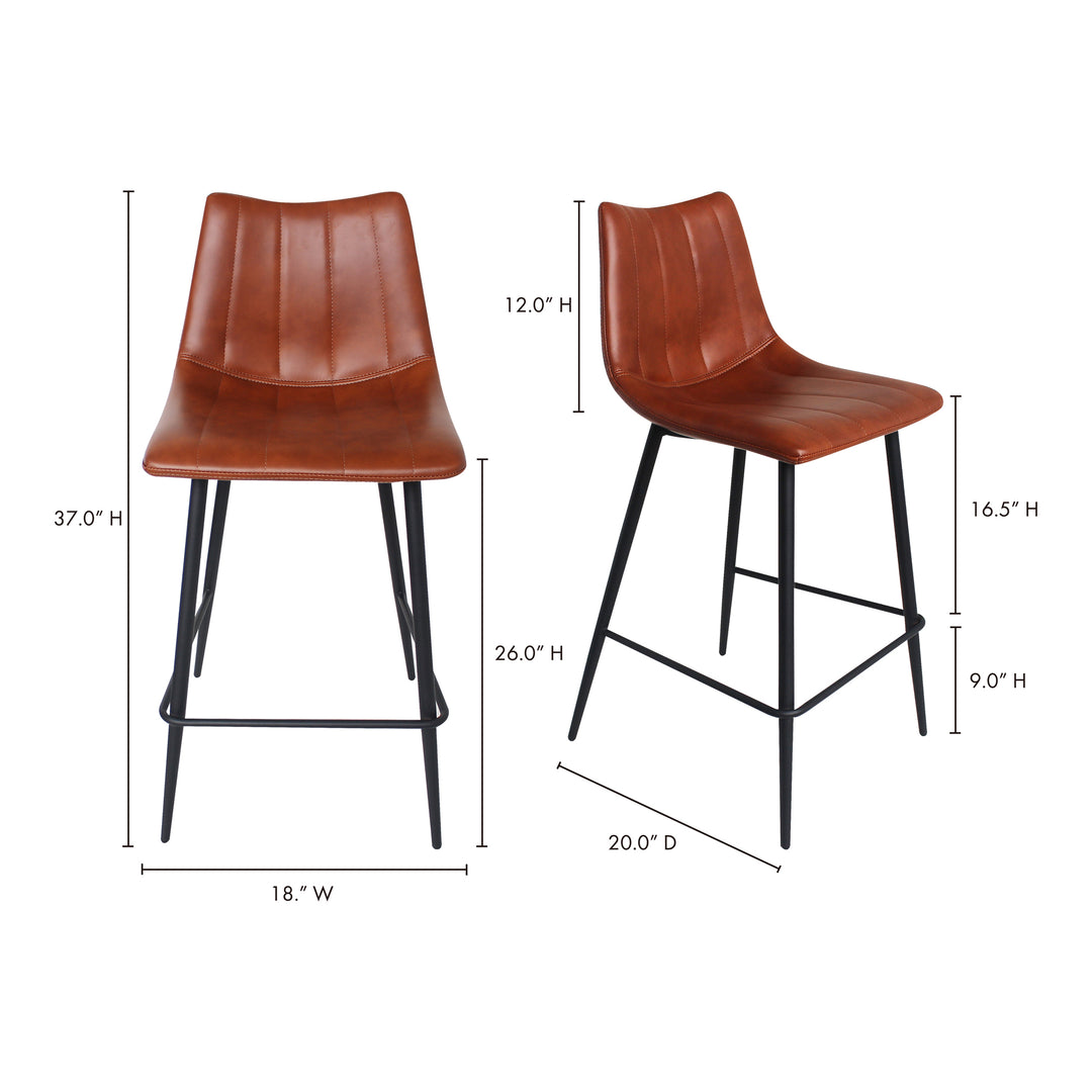 American Home Furniture | Moe's Home Collection - Alibi Counter Stool Brown-Set Of Two