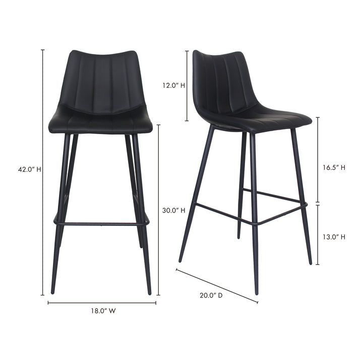 American Home Furniture | Moe's Home Collection - Alibi Barstool Matte Black-Set Of Two