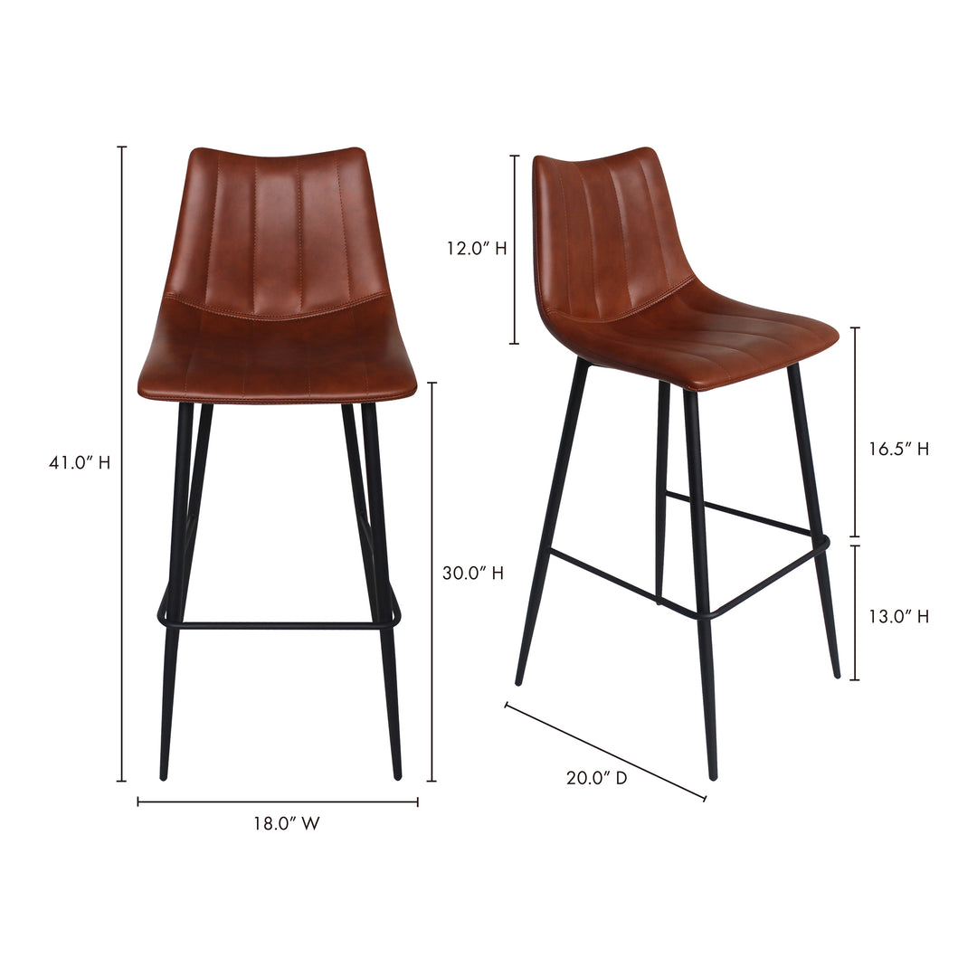 American Home Furniture | Moe's Home Collection - Alibi Barstool Brown-Set Of Two