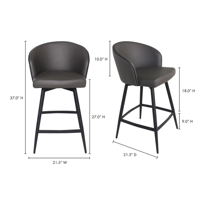 American Home Furniture | Moe's Home Collection - Webber Swivel Counter Stool Charcoal