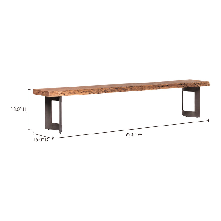 American Home Furniture | Moe's Home Collection - Bent Bench Small Smoked