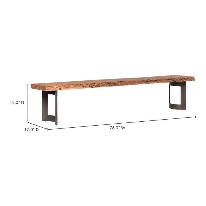 American Home Furniture | Moe's Home Collection - Bent Bench Extra Small Smoked