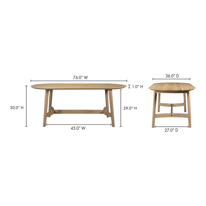 American Home Furniture | Moe's Home Collection - Trie Dining Table Small Natural